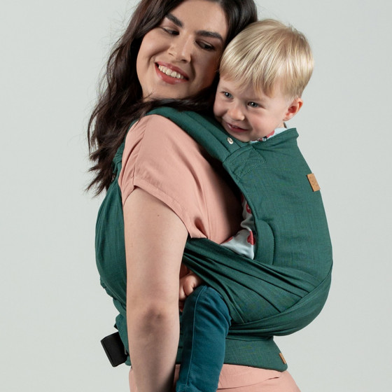 Isara Quick Half Buckle Evergreen Linen Baby carrier