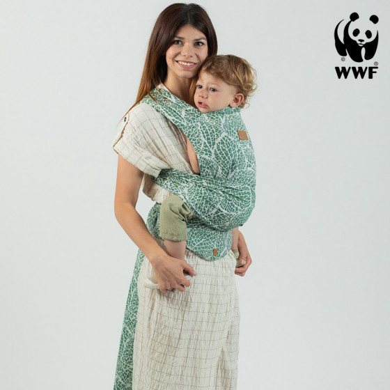 Isara Quick Half Buckle Majestic Green Forest - porte-bébé Meï-taï Hybride