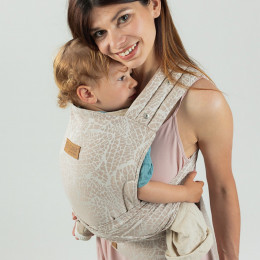 Isara Quick Half Buckle Majestic Ivory Forest - Baby carrier Hybrid Meï-taï