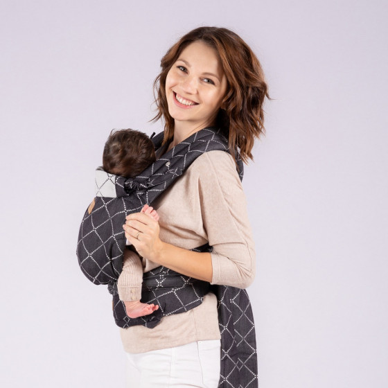 Isara Quick Half Buckle Diamonda Black - porte-bébé Meï-taï Hybride