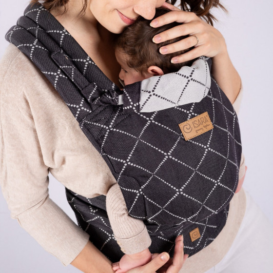 Isara Quick Half Buckle Diamonda Black - Baby carrier Mei-Tai