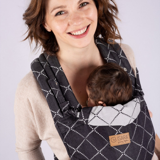 Isara Quick Half Buckle Diamonda Black - Baby carrier Mei-Tai