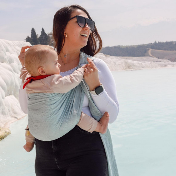 Naturioù R'sling Bleu Pastel – écharpe sans nœud respirante