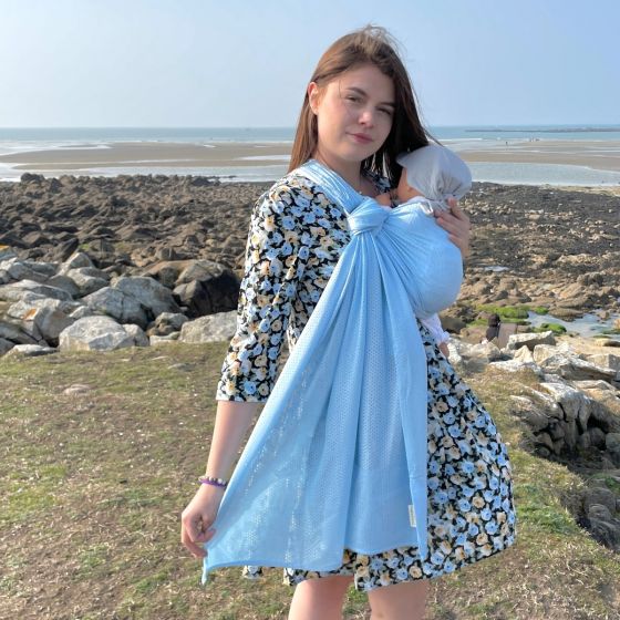 Naturioù R'Sling Blue Pastel - Ring Sling en Mesh