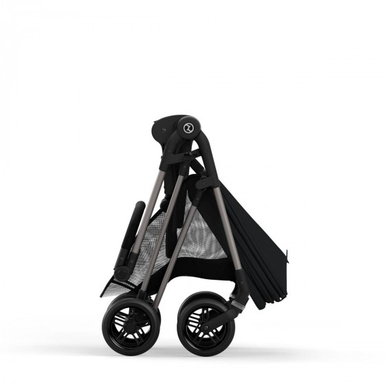 Pliage compact de la Cybex Melio 3 Moon Black - Poussette de ville ultra-légère