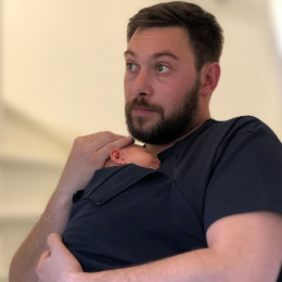 Naturioù T-shirt skin to skin for men with zipper - Bleu marine