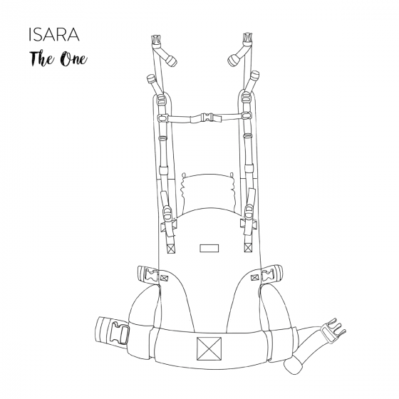 Isara The One Graphite Linen - porte-bébé en lin