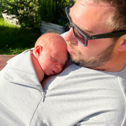 Naturioù T-shirt skin to skin for men with zipper - Gris clair