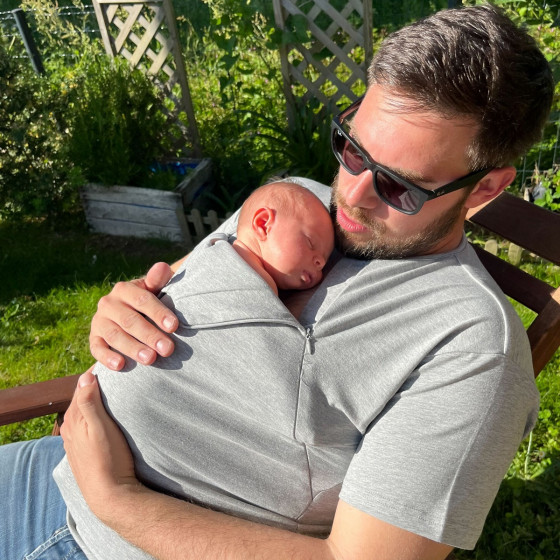 Naturioù T-shirt skin to skin for men with zipper