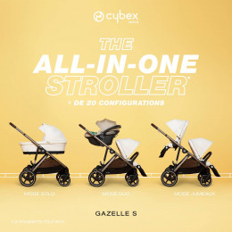 Cybex Gazelle S 2 Seashell Beige - Poussette double évolutive