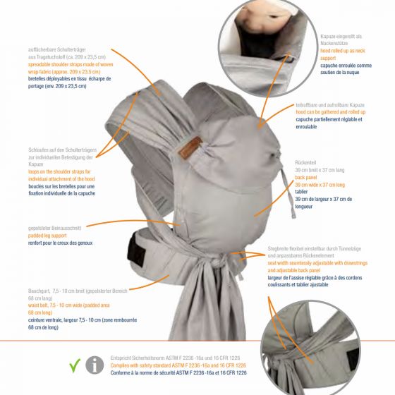 Hoppediz Hop-Tye Advanced Vérone - Mei Tai hybride