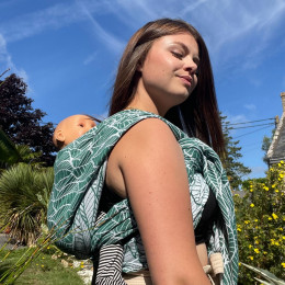 Naturiou Millefeuilles Émeraude - Écharpe de Portage Tissée en Jacquard