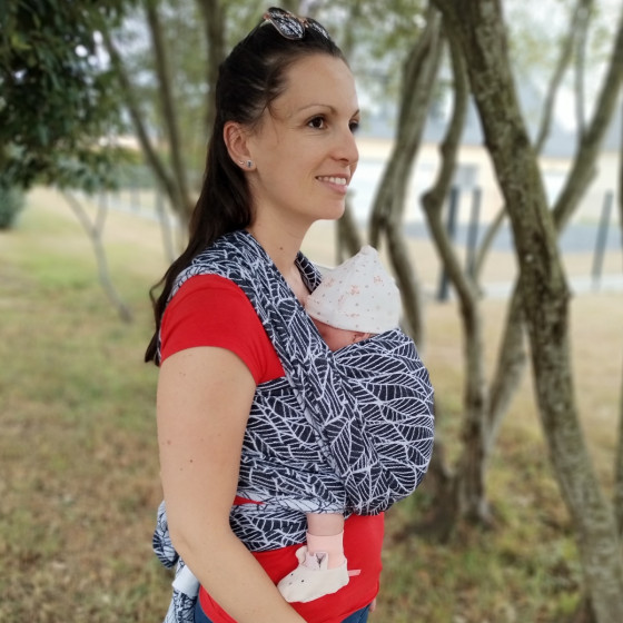 Naturiou Millefeuilles Noir - Écharpe de Portage Tissée en Jacquard