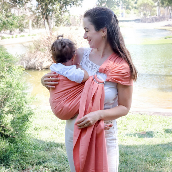 Naturioù Simply Sling Corail - écharpe de portage sans nœud