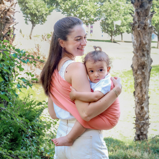 Naturioù Simply Sling Corail - écharpe de portage sans nœud