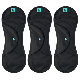 Nora Lot de 3 Serviettes Hygiéniques Lavables - Noir