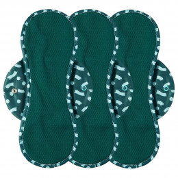 Nora Lot de 3 Serviettes Hygiéniques Lavables - Deep Green