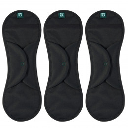 Nora Lot de 3 Serviettes Hygiéniques Lavables - Noir