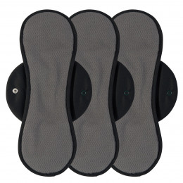 Nora Lot de 3 Serviettes Hygiéniques Lavables - Noir