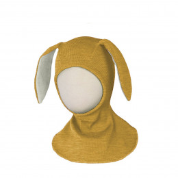 Manymonths Bunny Hood UNIQUE - Cagoule lapin en laine mérinos - Axolotl Yellow