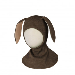 Manymonths Bunny Hood UNIQUE - Cagoule lapin en laine mérinos - Hippopotamus