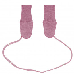 ManyMonths Natural Woollies Long Cuff Baby Mittens - Vintange Pink