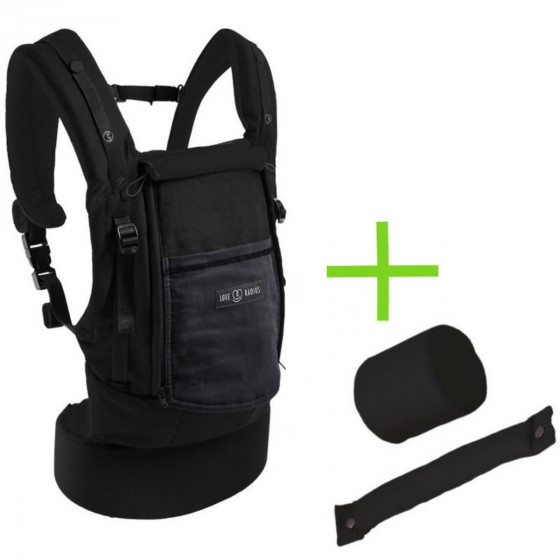 Love Radius (JPMBB) Pack Bundle PhysioCarrier Coton Noir Poche Anthracite