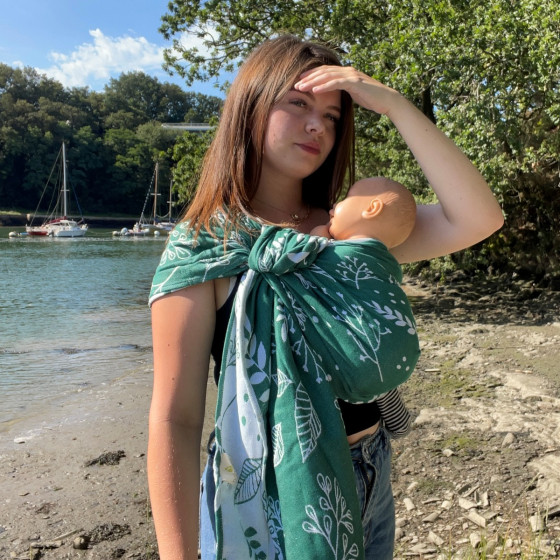 Naturiou Ring Sling Botanie Émeraude - écharpe de portage sans nœud