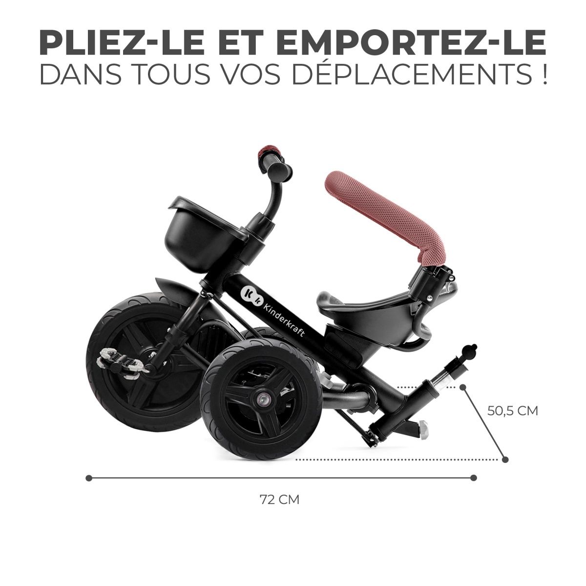Tricycle Kinderkraft Easytwist - Black - Univers Poussette