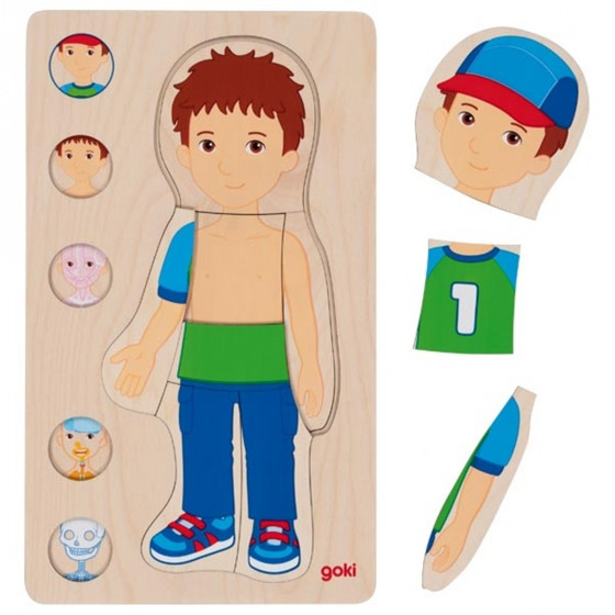 Goki Puzzle human body - boy