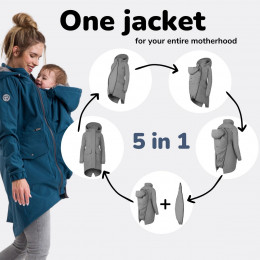 Fun2BeMum Babywearing Softshell Parka Coat - PETROL