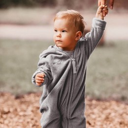 Hoppediz Fleece Overall - Stone grey