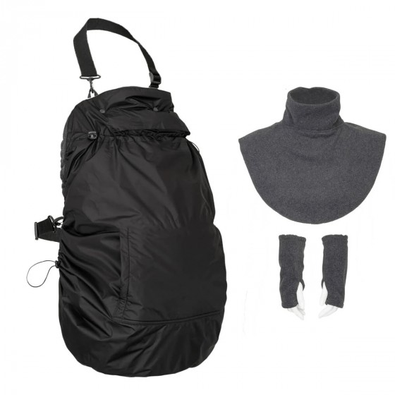 Hoppediz Couverture de portage 3 en 1 Anthracite / Noir