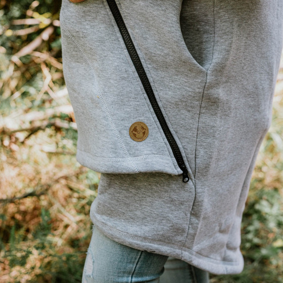 LennyLamb Sweat à capuche asymétrique - Gris Chiné avec Peacock's Tail Fantasy