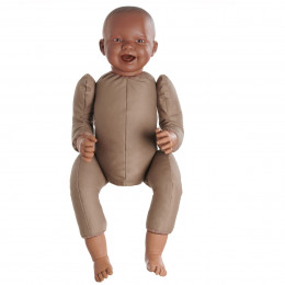 Bébé 3-6 mois 66cm 4,5kg - Poupon de Portage Lesté et Articulé - Ronny2 (Garçon à peau foncée)