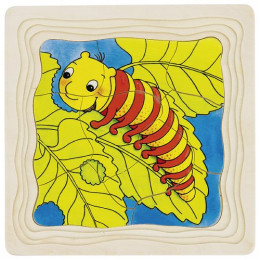 Goki Puzzle à 4 couches Papillon – Jeu en bois