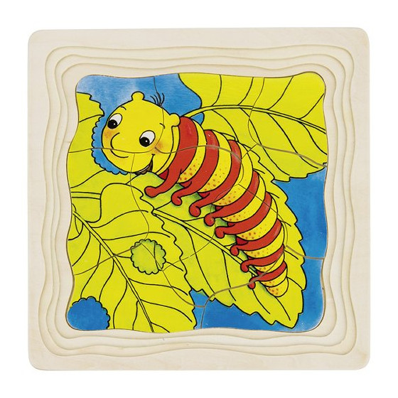 Goki Puzzle à 4 couches Papillon – Jeu en bois