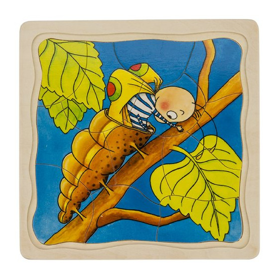 Goki Puzzle à 4 couches Papillon – Jeu en bois