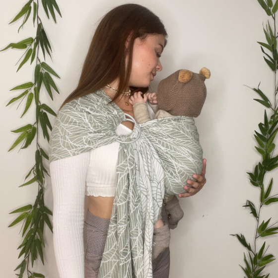 Naturioù Ring Sling Millefeuilles Amande - écharpe de portage sans nœud