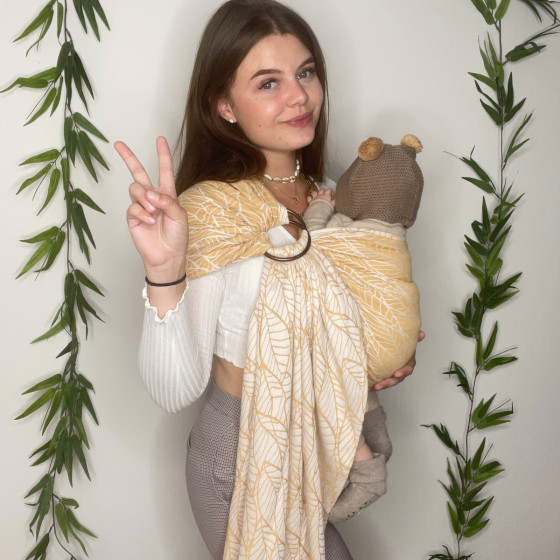 Naturiou Ring Sling Millefeuilles Ocre - écharpe de portage sans nœud