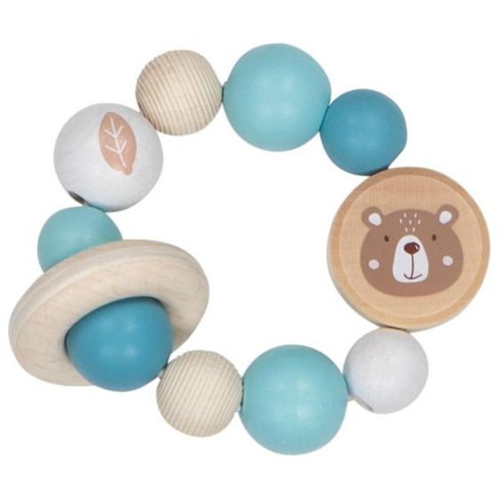 Goki Elastic rattle, Bear - Wooden toy