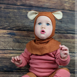 ManyMonths Teddy Bear Hood UNiQUE - Cagoule ourson en laine mérinos