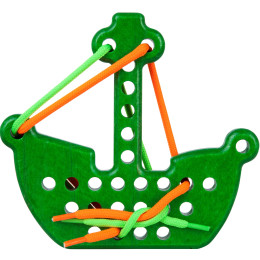 Jouet à Lacer et Enfiler Lobito - Vert - Bateau