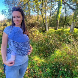 Naturioù Millefeuilles Noir - Écharpe de Portage Tissée en Jacquard