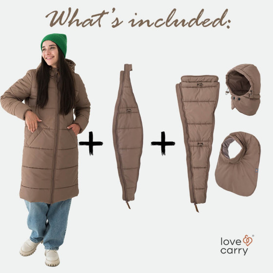Love and Carry Coat babywearing and pregnancy V2 Black