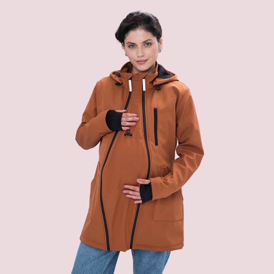 Love and Carry Veste Softshell 4 en 1 de Portage et de Grossesse (NEW) Paprika