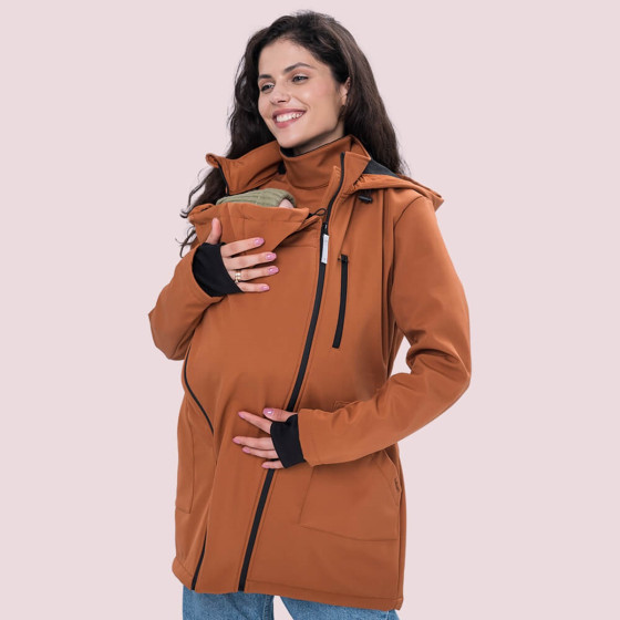 Love and Carry Veste Softshell 4 en 1 de Portage et de Grossesse (NEW) Paprika