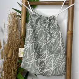 Naturioù Millefeuilles Amande - Sac à cordon en coton tissu jacquard