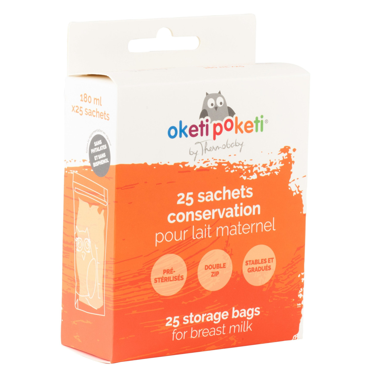 Lot de 50 sachets de conservation du lait maternel pré-stérilisés 180 ml