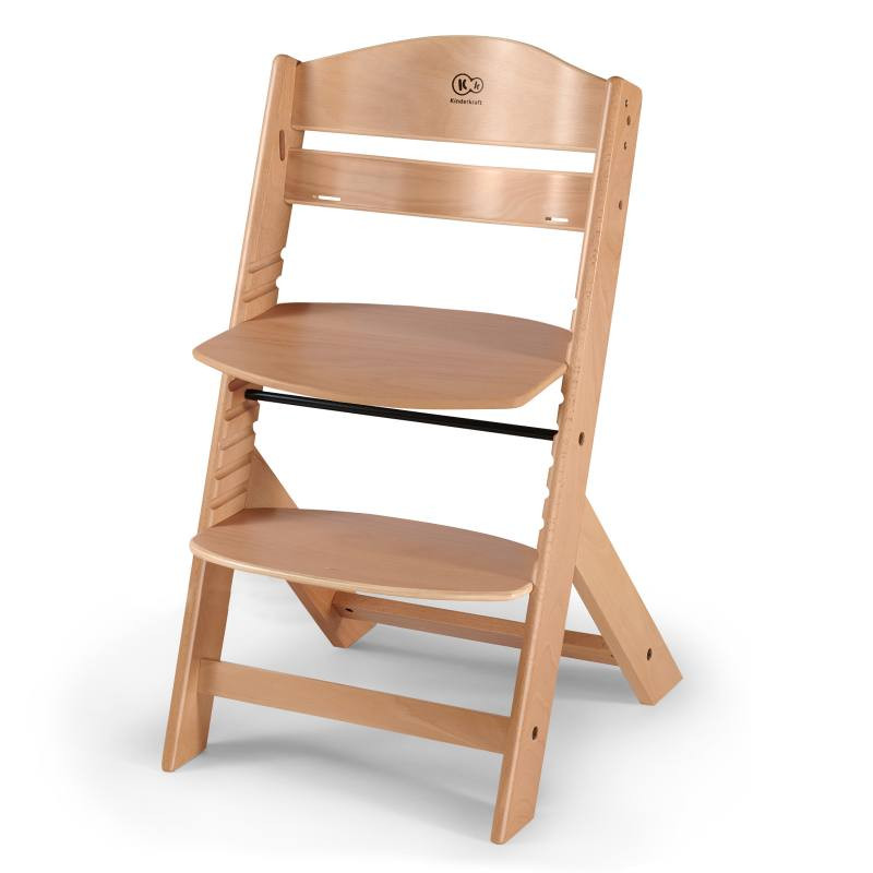 Kinderkraft ENOCK Chaise haute 2 en 1 bois de hêtre Couleur Naturel